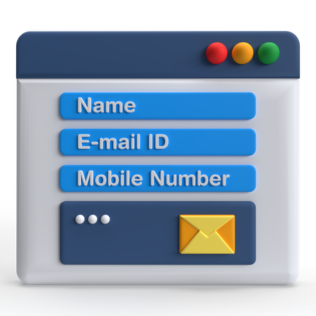 Contact Form  3D Icon