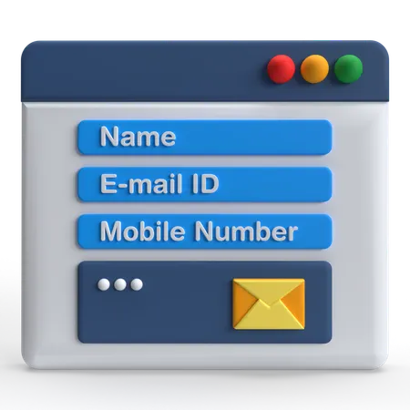 Contact Form  3D Icon