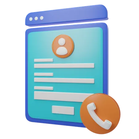 Contact Form  3D Icon