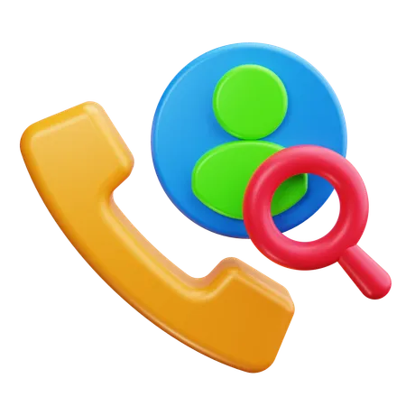 Recherche de contacts  3D Icon