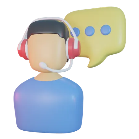 Contact Support 3D Illustration