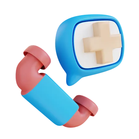 Contact Durgence Sanitaire Illustration 3 D 3D Icon