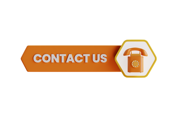 Contact Us Button  3D Icon