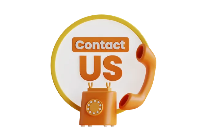 Contact Us Button 3D Icon