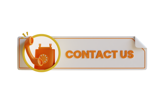 Contact Us Button  3D Icon