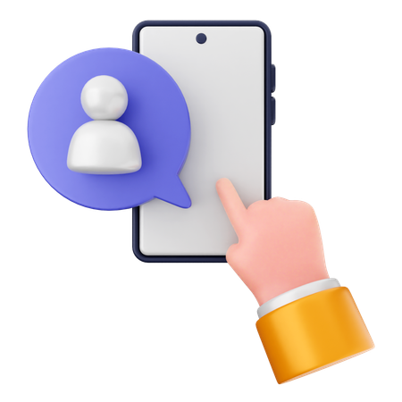 Contact User Smartphone  3D Icon