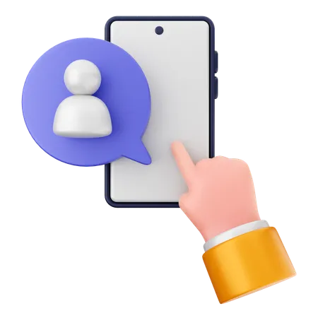 Contact User Smartphone  3D Icon