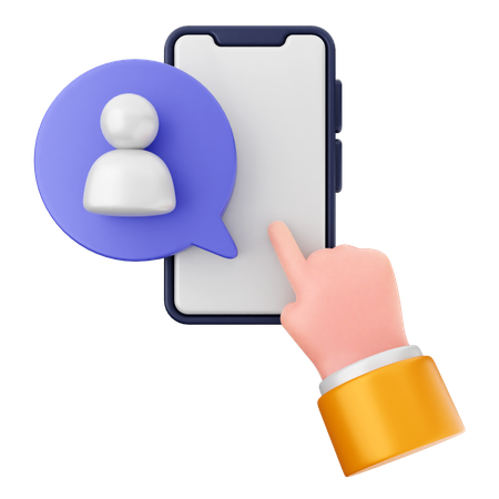 Contact User Smartphone  3D Icon