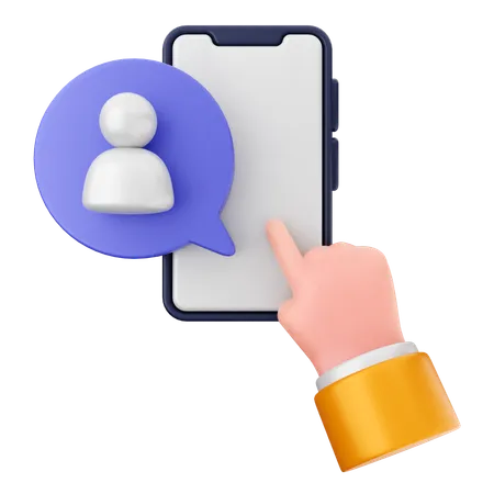 Contact User Smartphone  3D Icon