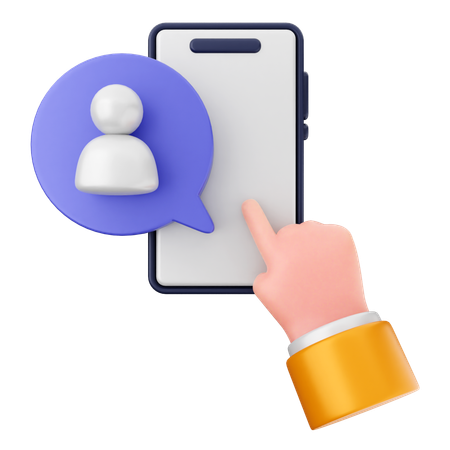 Contact User Smartphone  3D Icon