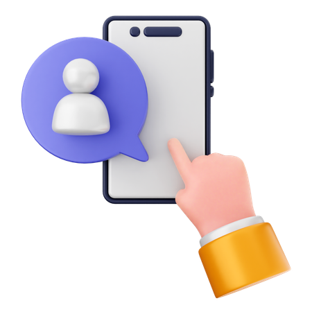 Contact User Smartphone  3D Icon