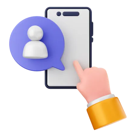 Contact User Smartphone  3D Icon