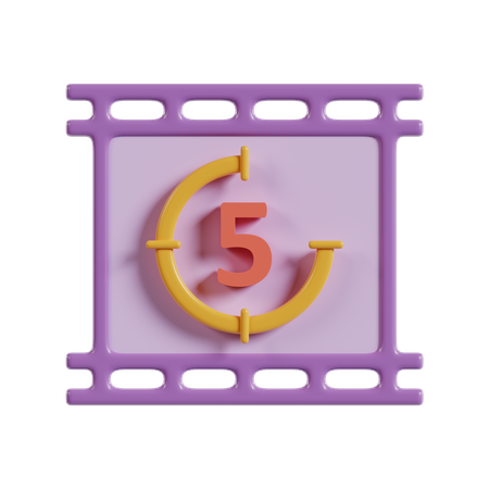 Contagem regressiva do cinema  3D Icon