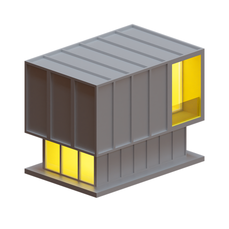 Container Box House  3D Illustration