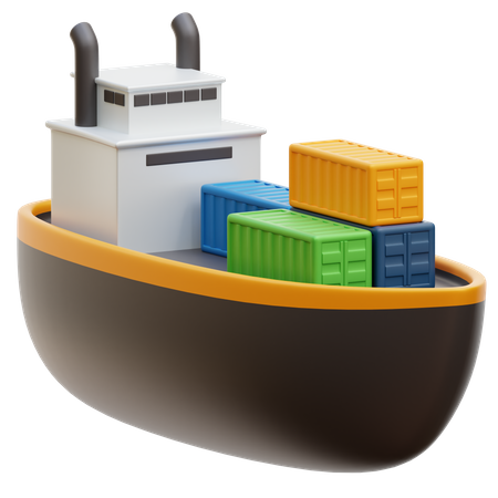 Container Cargo Ship  3D Illustration