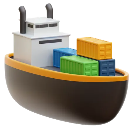 Container Cargo Ship  3D Illustration