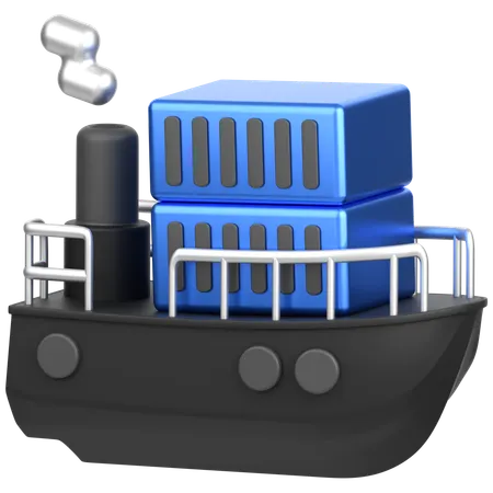 Container Ship  3D Icon