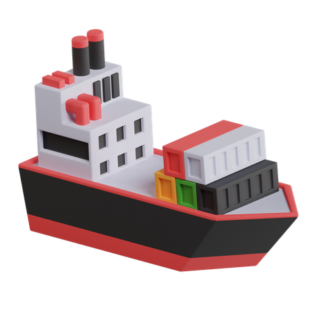 Container ship  3D Illustration