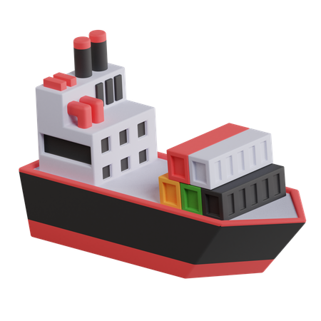 Container ship 3D Illustration
