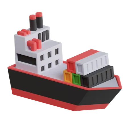 Container ship  3D Illustration
