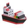 3d container ship logo