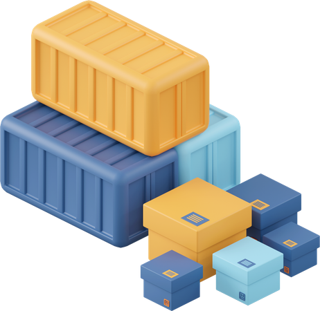 Container und Paketkasten  3D Icon