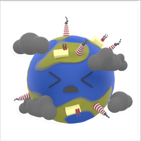 Contaminación global  3D Illustration