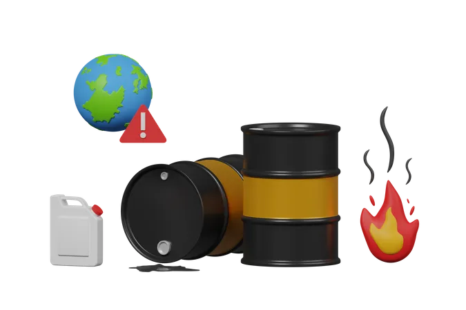 Contaminación de aceite  3D Icon