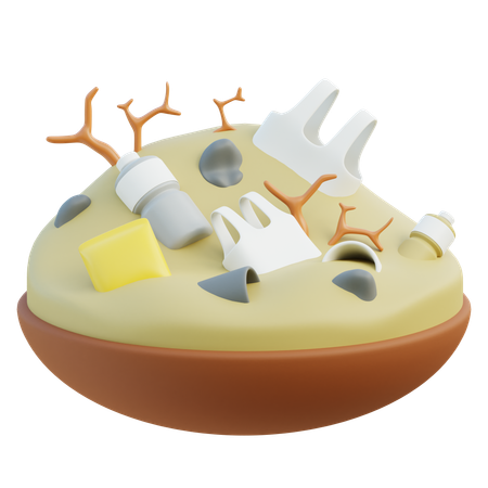 Contaminación por residuos plásticos  3D Icon