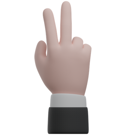 Contar con la mano dos gestos con las manos  3D Icon