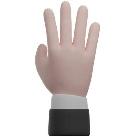 Contar con la mano cuatro gestos con las manos  3D Icon