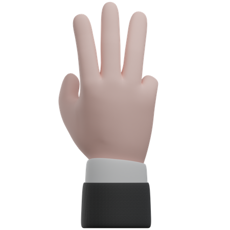 Contar con la mano tres gestos con las manos  3D Icon