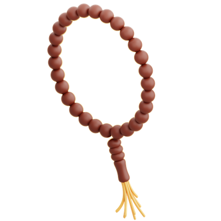 Contas de oração de madeira um símbolo do dhikr ramadan  3D Icon