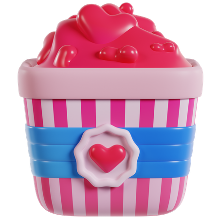 Conteneur de pop-corn pour la Saint-Valentin  3D Icon