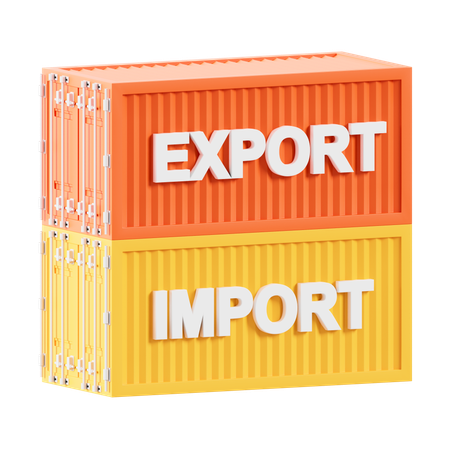 Importación de exportación de contenedores  3D Icon