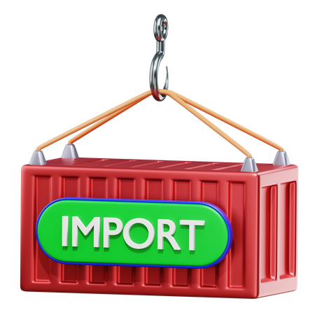 Importación de contenedores  3D Icon