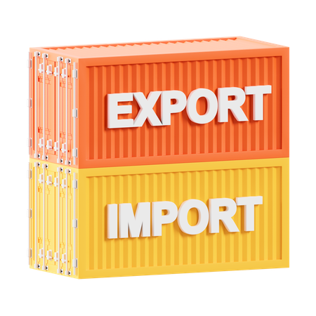 Exportation de conteneurs importation  3D Icon