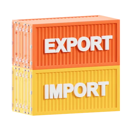 Exportation de conteneurs importation  3D Icon
