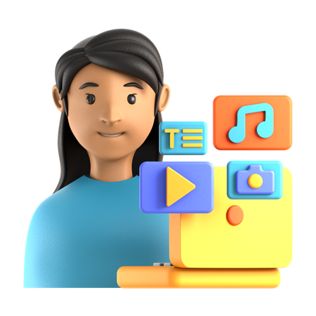 コンテンツクリエータ  3D Icon