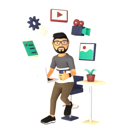 Content Creator  3D Illustration