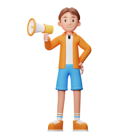 Content Creator With Megaphone  3D Icon