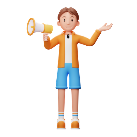 Content Creator With Megaphone  3D Icon