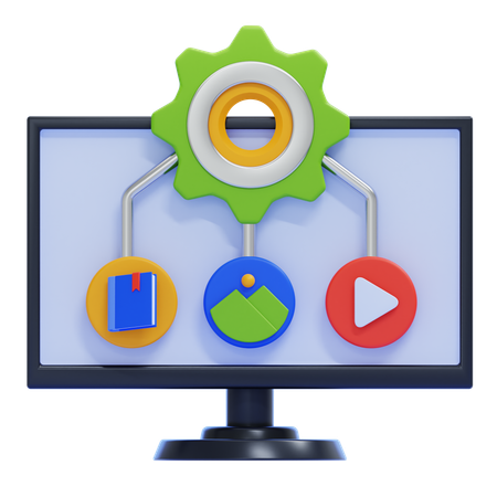 Content Integration  3D Icon