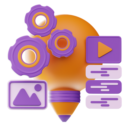 Content Management  3D Icon