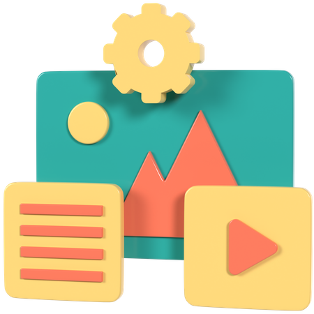 Content Management  3D Icon