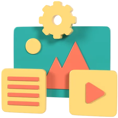 Content Management  3D Icon