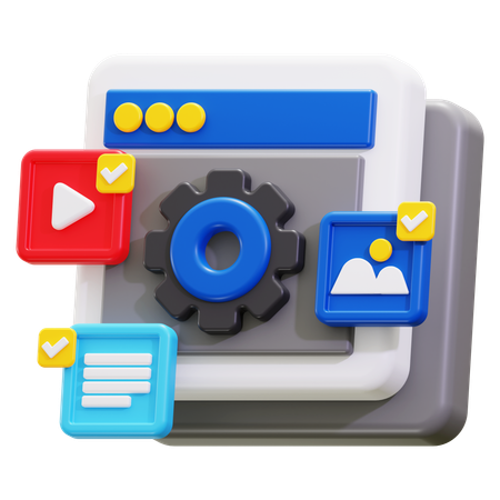 Content management  3D Icon