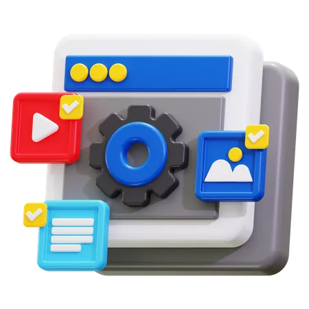 Content management  3D Icon