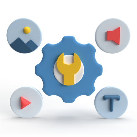 Content Management  3D Icon