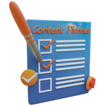 Content Planner  3D Icon